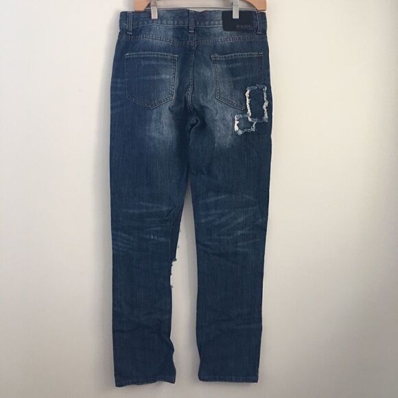 CJ Black Men’s Low Rise Slim Straight Patchwork Blue Jeans | 30/32 - Picture 5 of 5